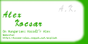 alex kocsar business card